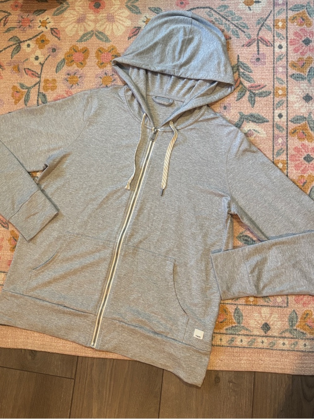 Vuori Light Gray Zip-Up Hoodie